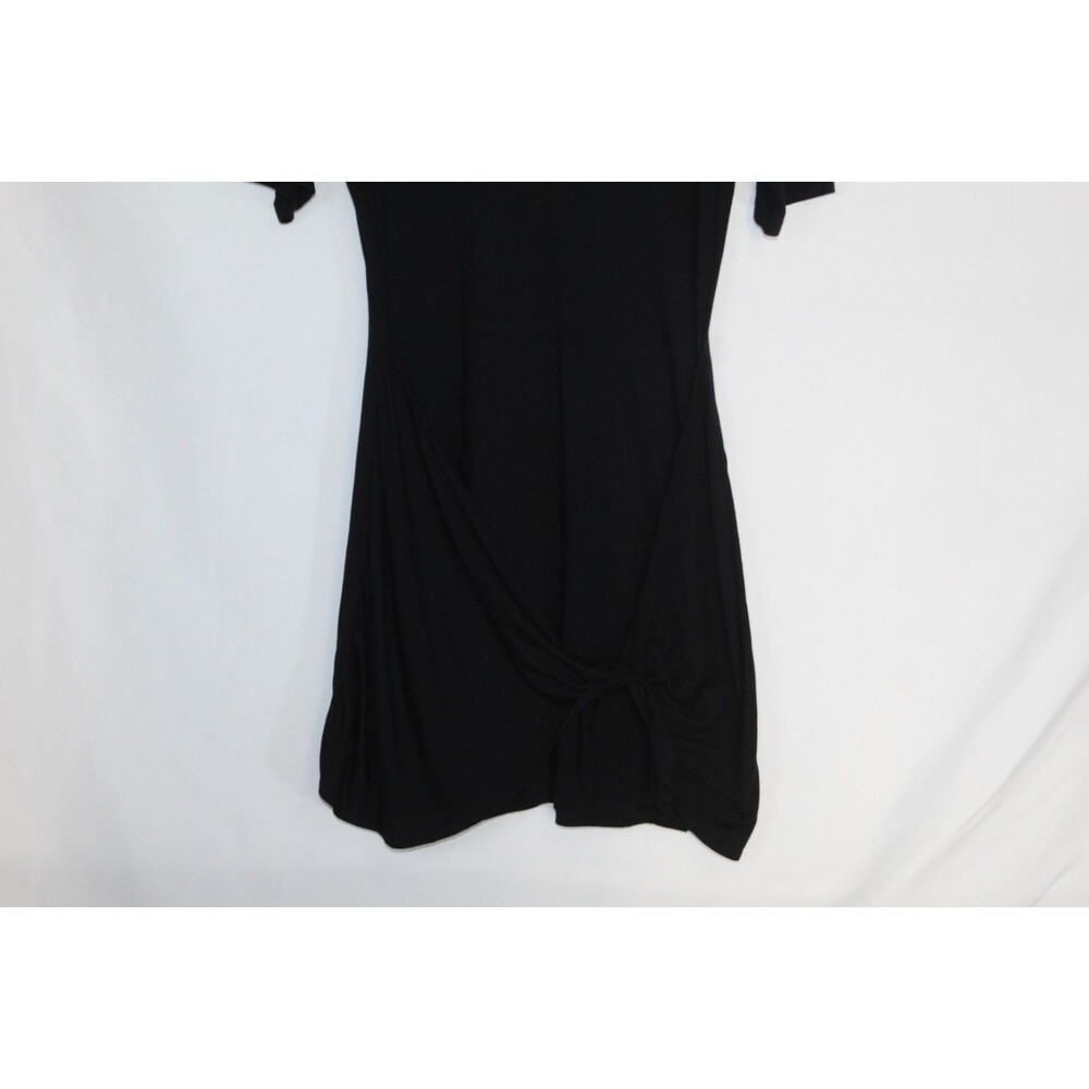 Michael Stars women's t-shirt shift dress size L black short sleeve tie hip lbd - Picture 6 of 13